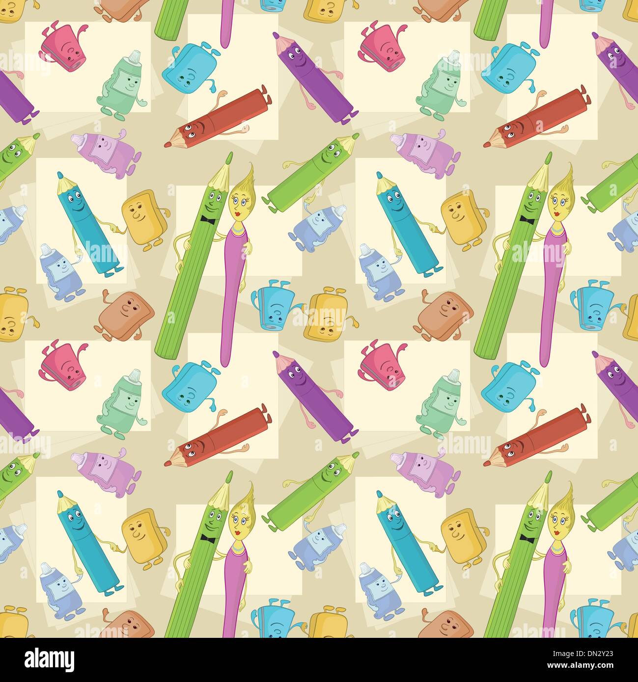 Seamless background, stationery Stock Vector Image & Art Alamy