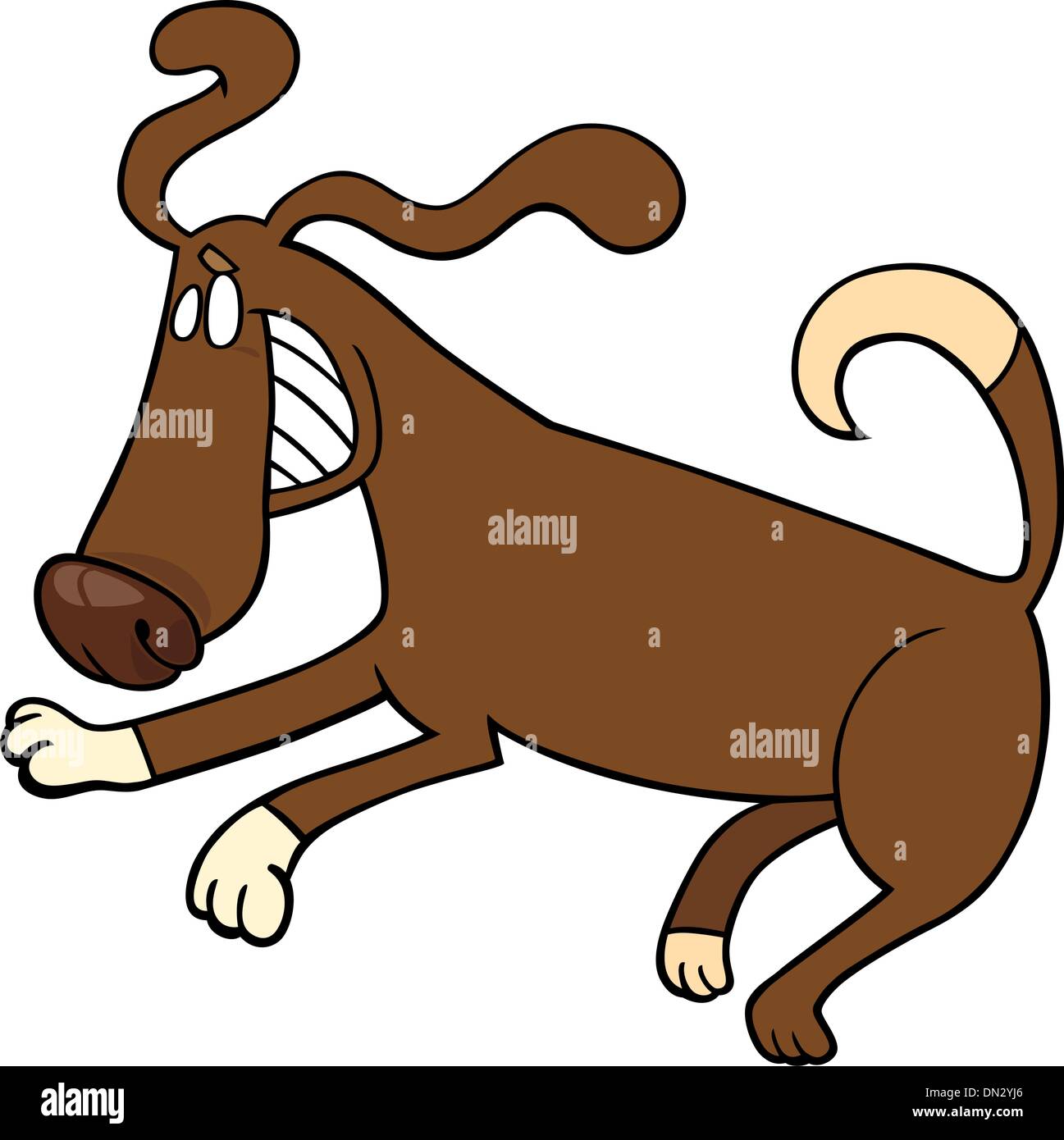 playful dog cartoon illustration Stock Vector