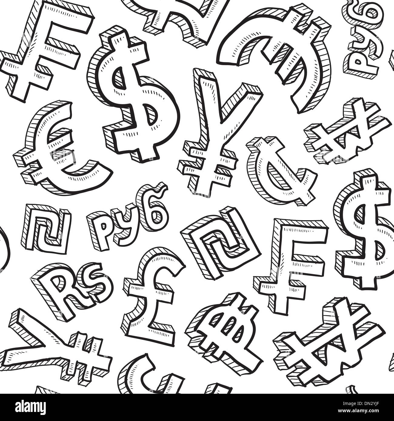 Seamless currency symbol background Stock Vector