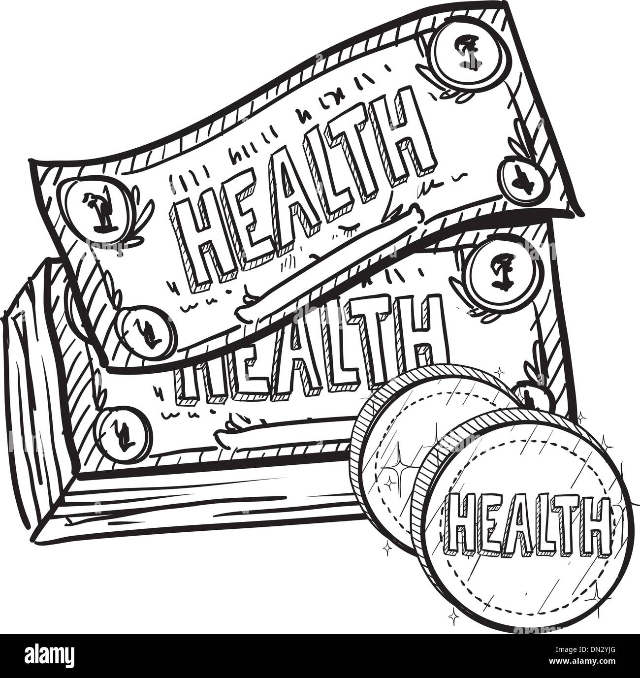 Health care costs sketch Stock Vector