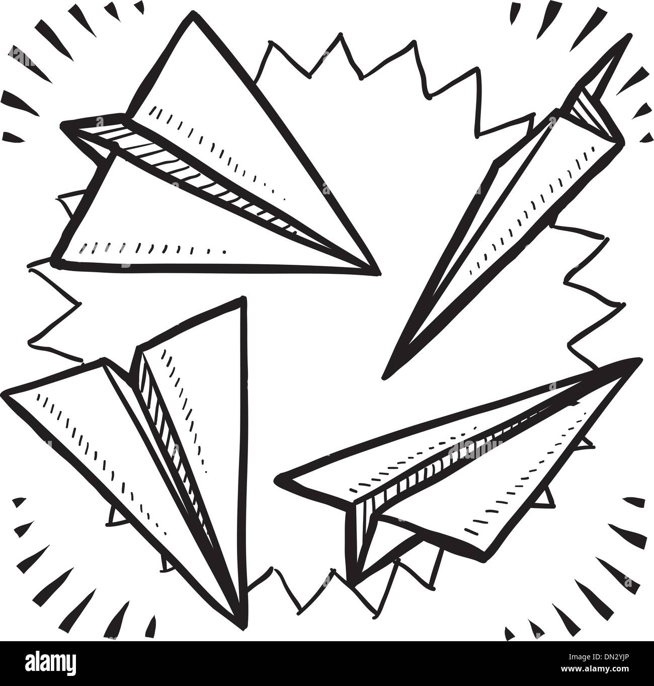 Paper airplane sketch Stock Vector Image & Art Alamy