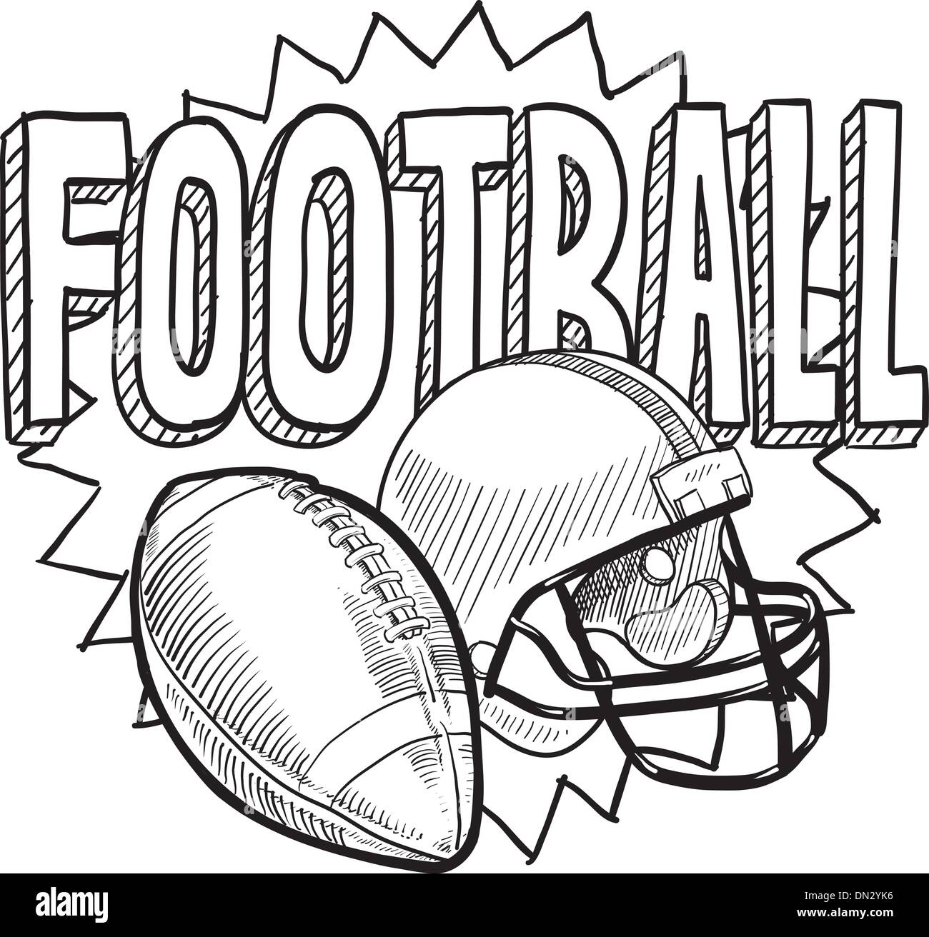 football player helmet drawing