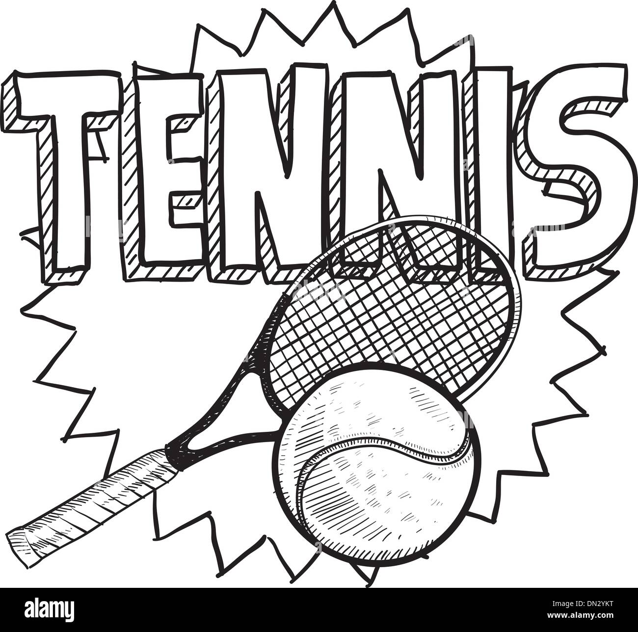 Tennis ball and two tennis rackets Drawing by CSA Images - Pixels