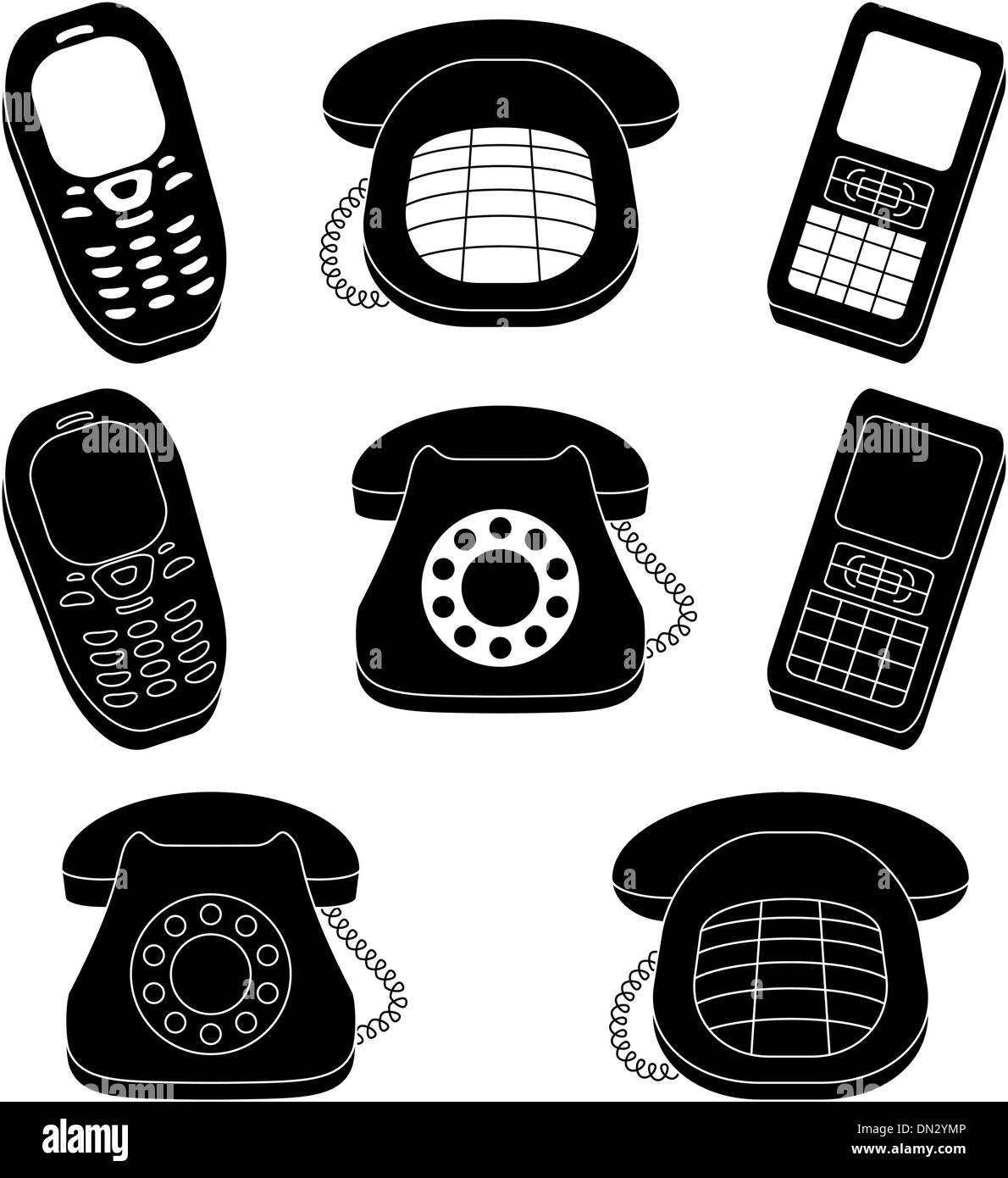 Set of phones, silhouette Stock Vector Image & Art - Alamy