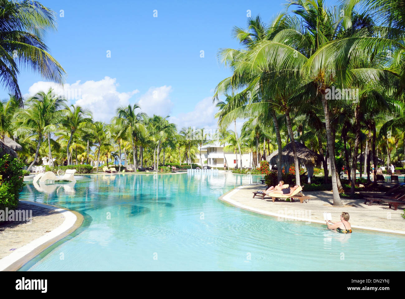 Swimming pool in an exclusive resort in Varadero, Cuba Stock Photo