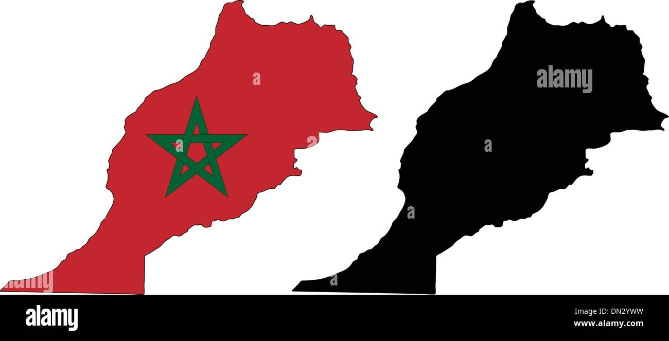 Morocco flag map Stock Vector Images Alamy