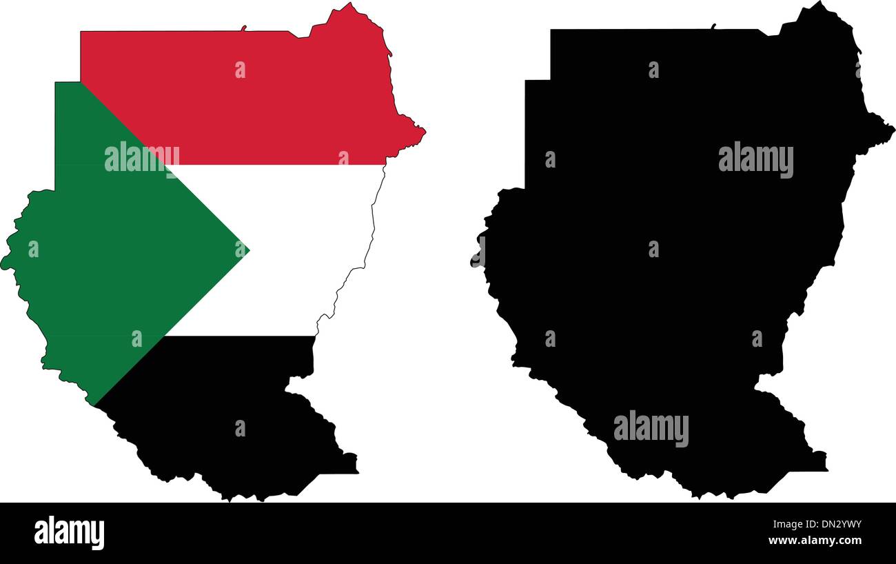 Sudan map black white illustration hi-res stock photography and images ...