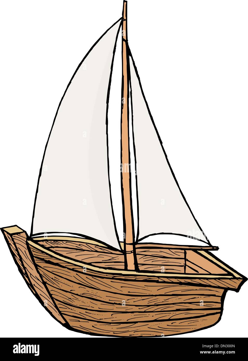 sailboat toy, vector image Stock Vector