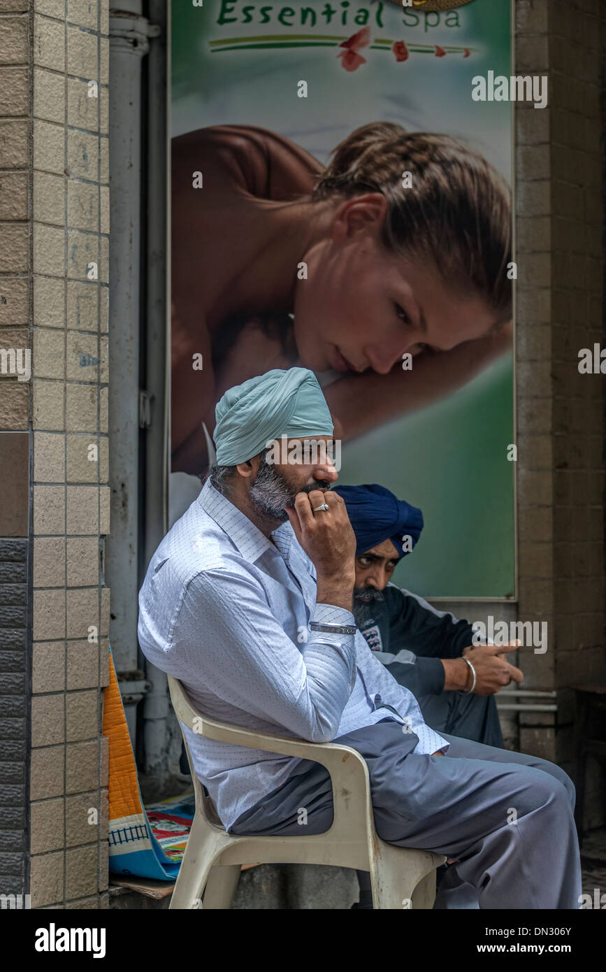 Sikh Traders, Hong Kong Stock Photo