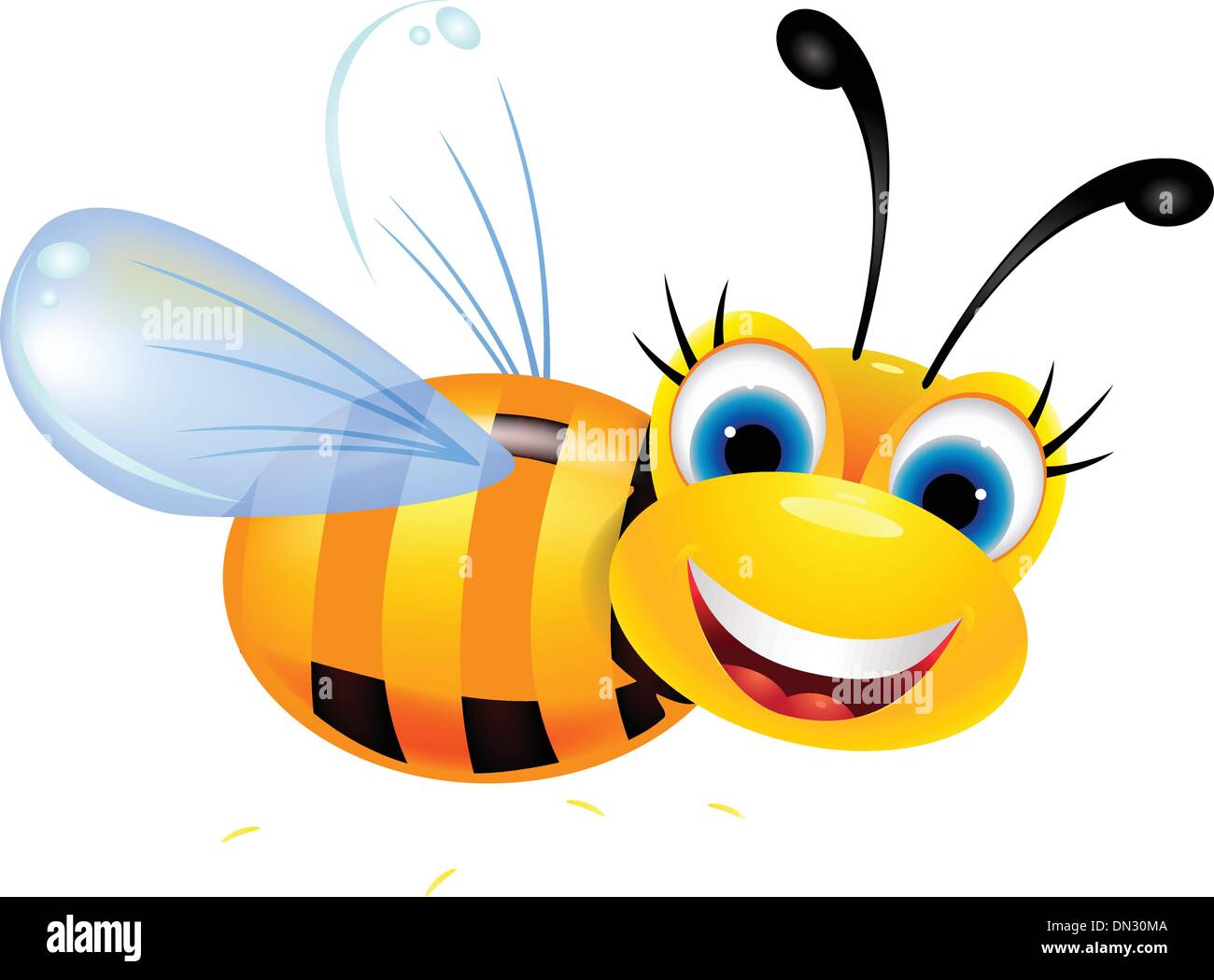 funny bee cartoon Stock Vector