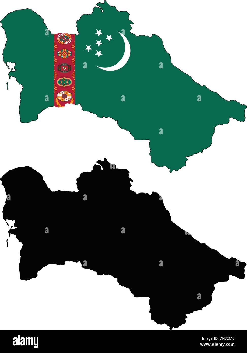 Turkmenistan Country Map Stock Vector Images Alamy 