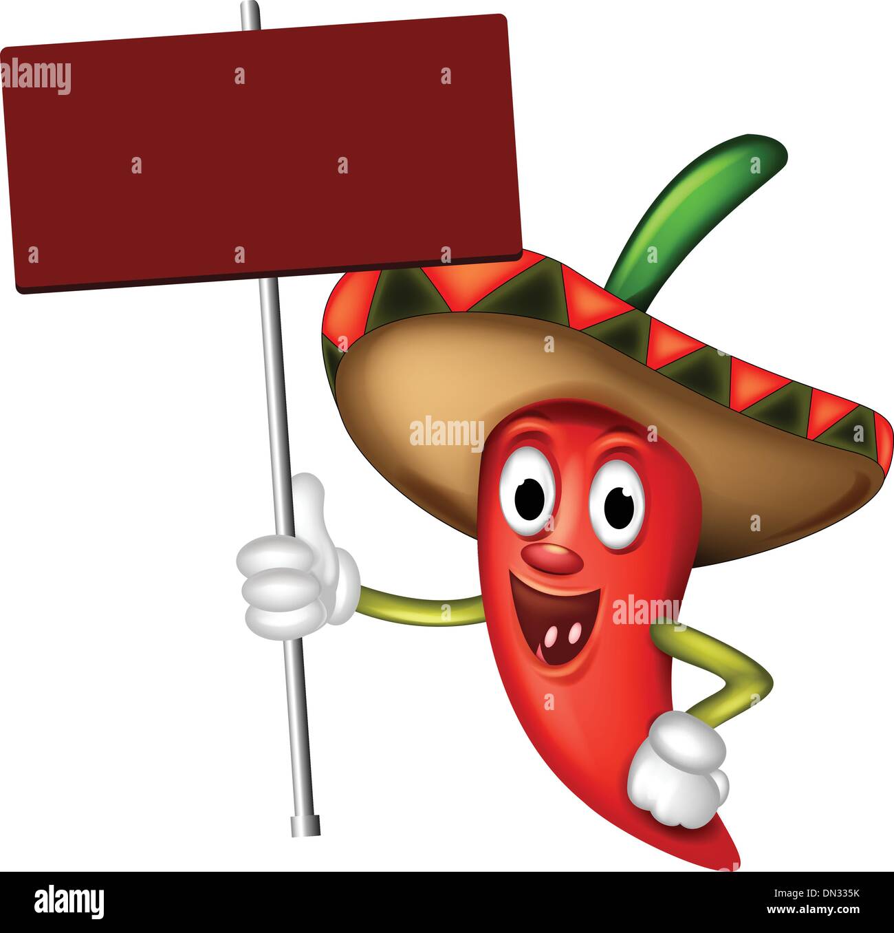chili pepper with blank board Stock Vector