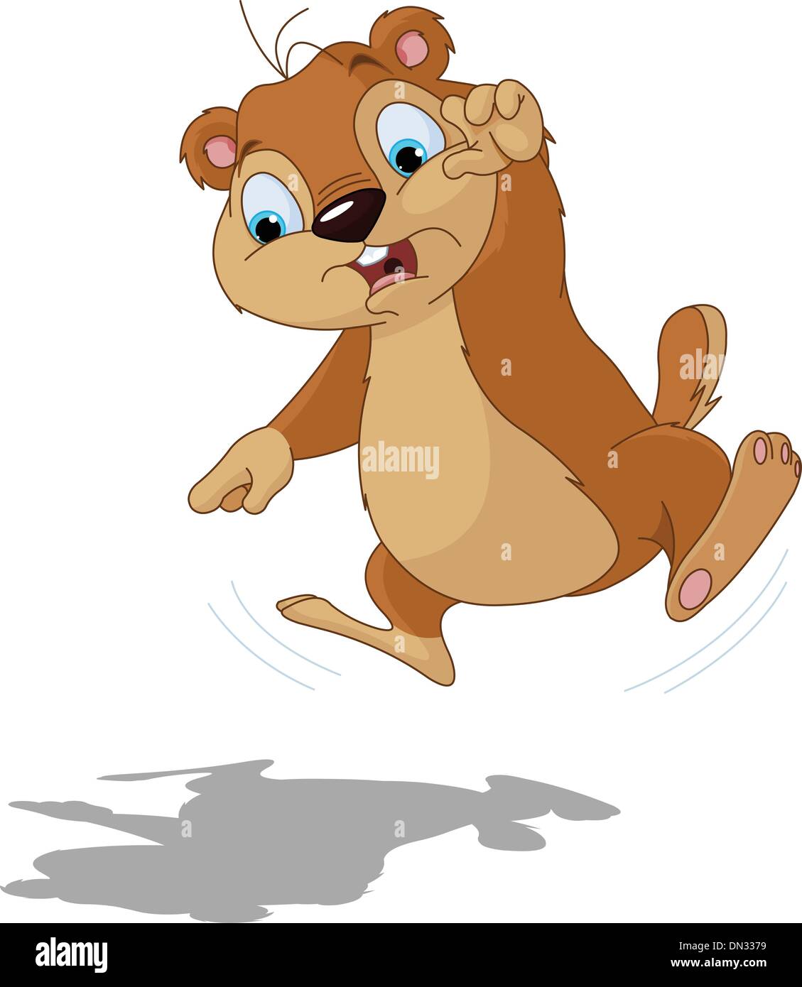 Groundhog scared of their shadow Stock Vector