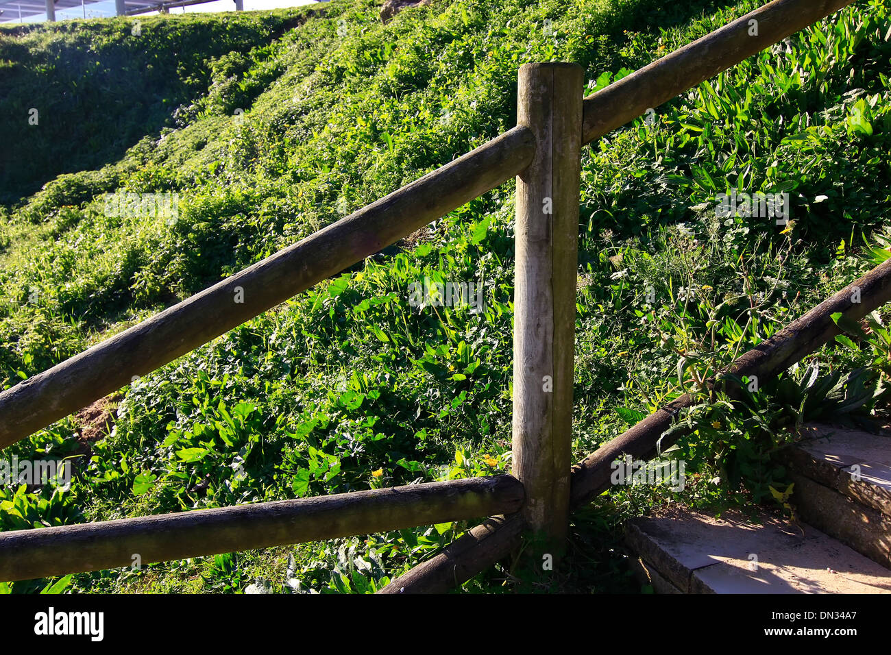 wooden fence in the countryside Stock Photo - Alamy