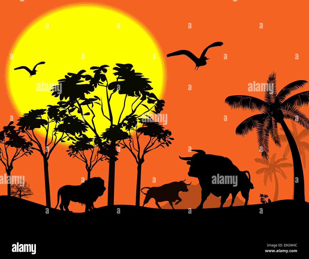 Wild animals in beautiful landscape Stock Vector Image & Art - Alamy