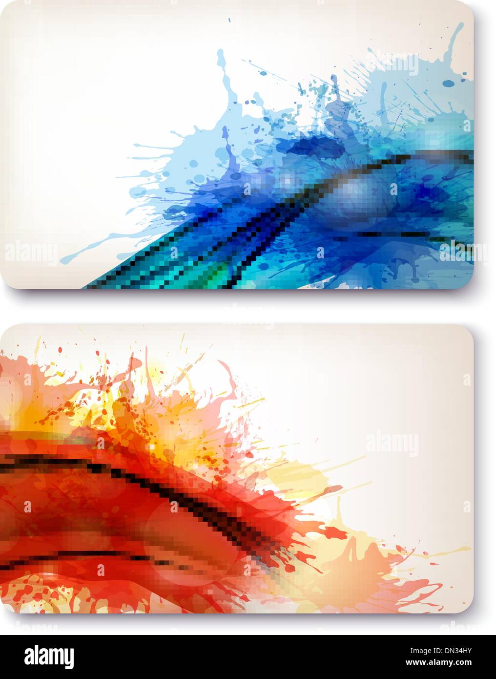 Collection of colorful abstract watercolor backgrounds. Vector Stock ...