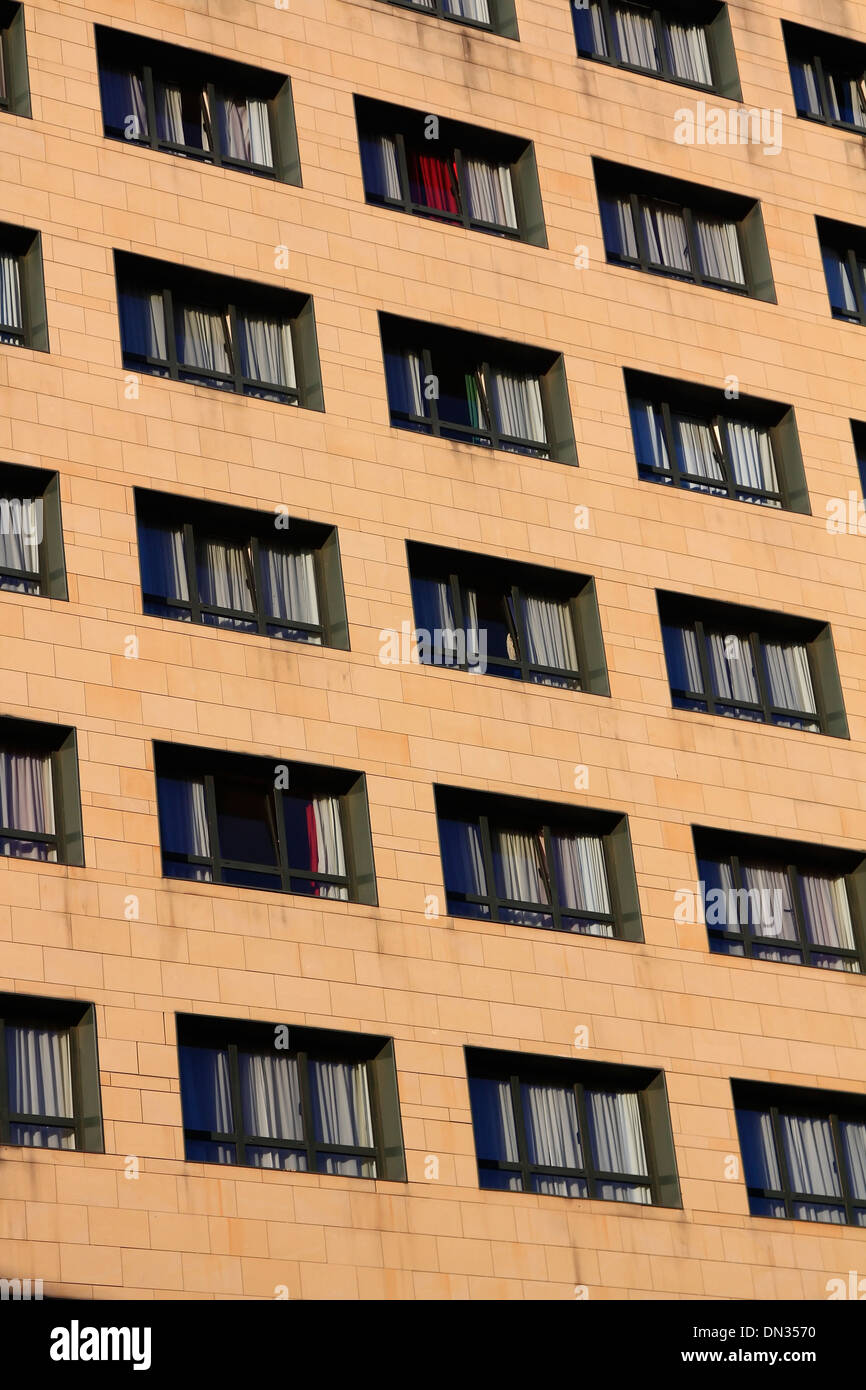background with modern building and their balconies and Windows Stock ...