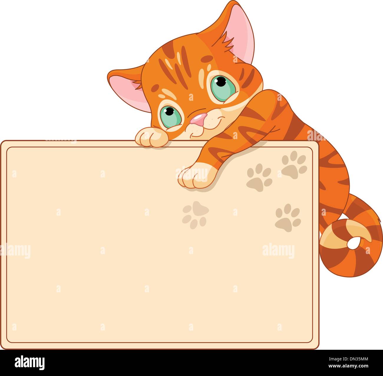Cute kitten Invite or Placard Stock Vector