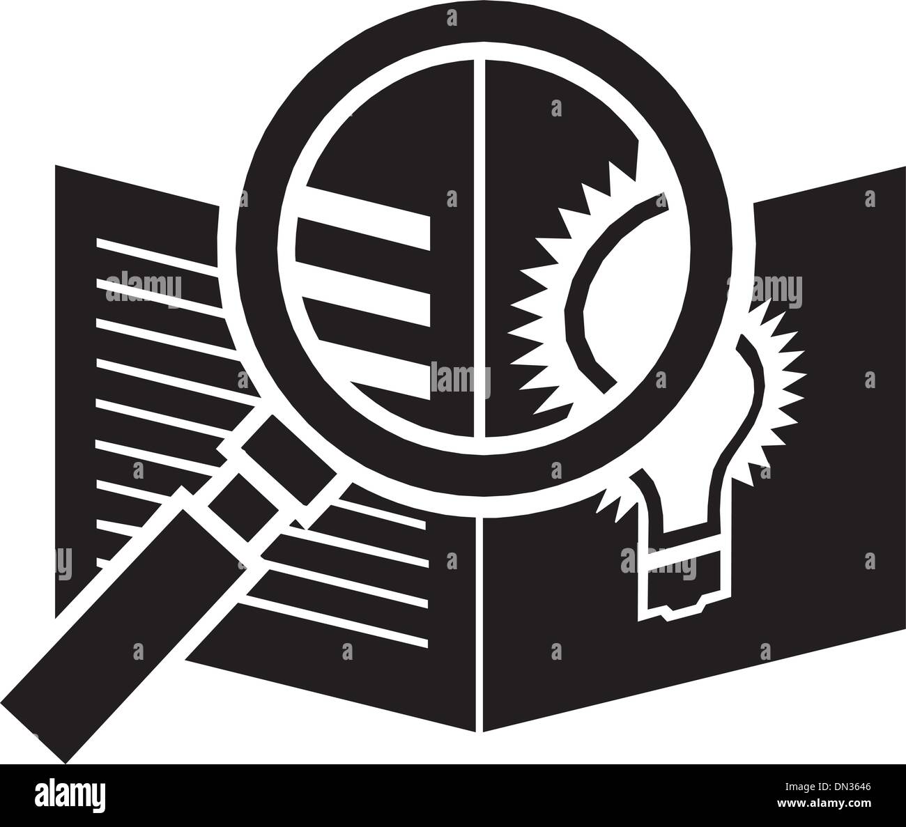 Magnifying glass and computer Stock Vector Images - Alamy