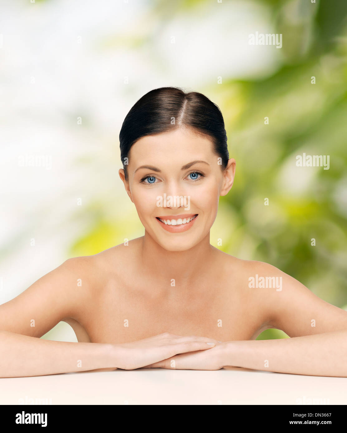 face and hands of beautiful woman Stock Photo - Alamy