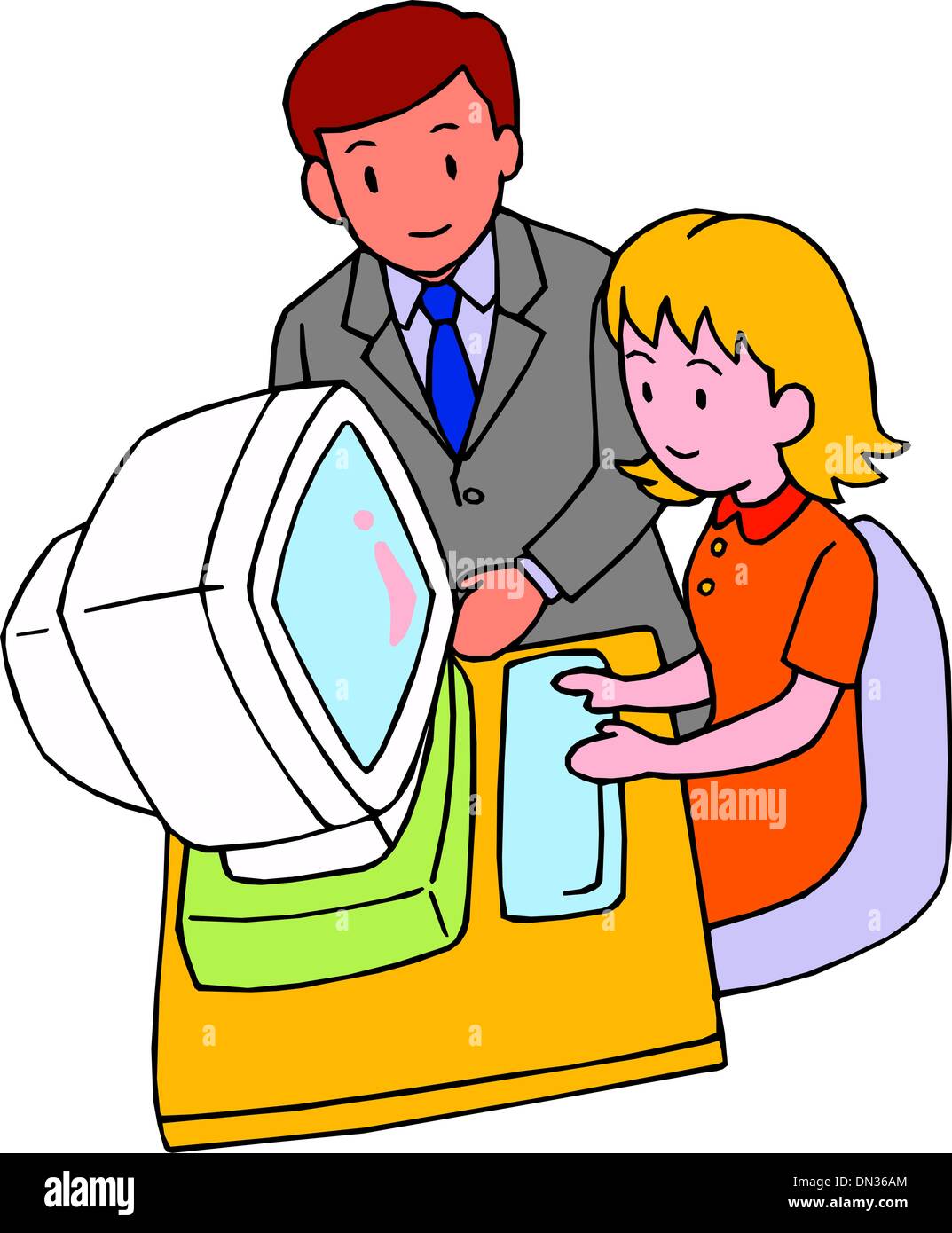 A vector illustration of a teacher teaching math in a classroom Stock ...