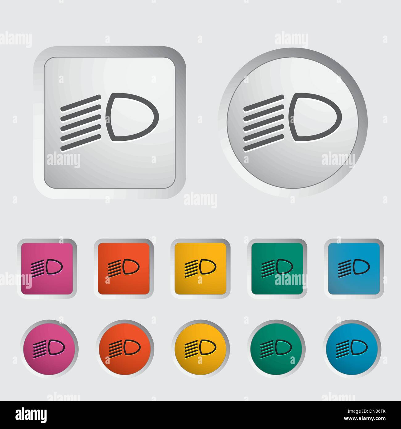 Headlight icon. Stock Vector