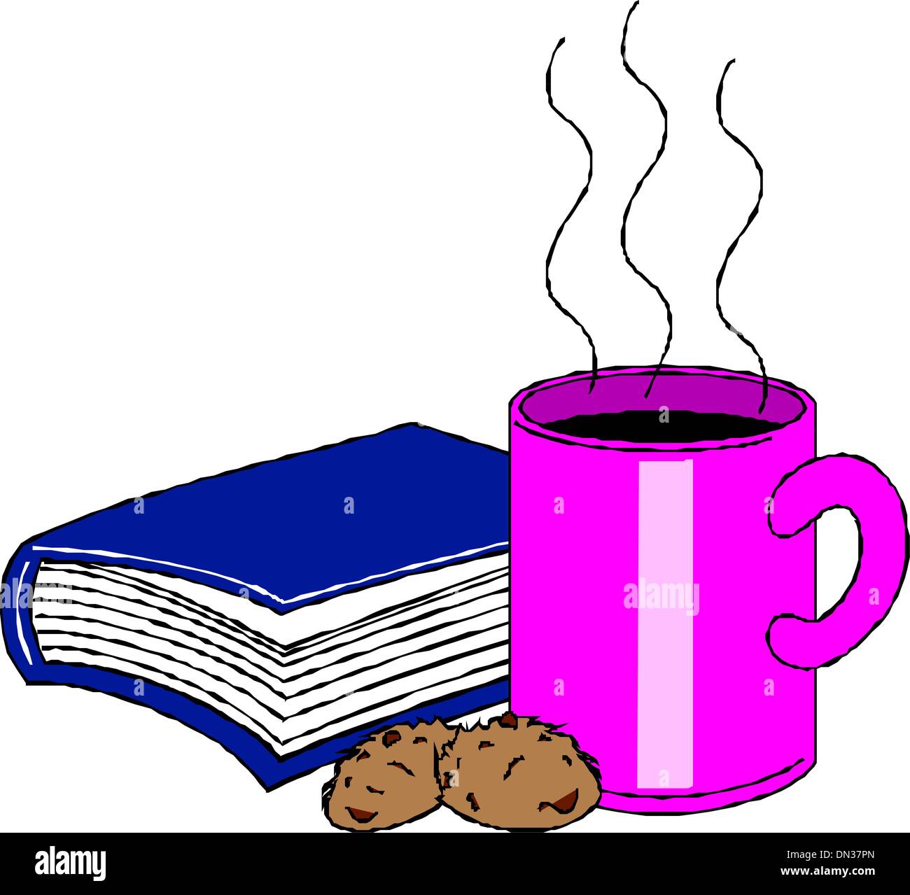 Cup of coffee and book Stock Vector