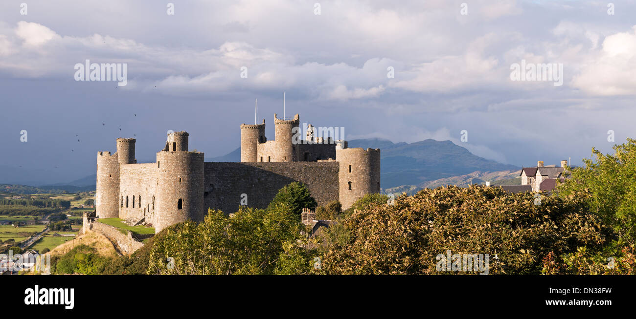 Harlech Castle in Snowdonia National Park, Wales. Autumn (September) 2013. Stock Photo