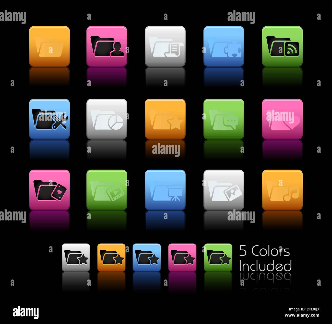 Folder Icons 2 // Color Box Stock Vector Image & Art Alamy