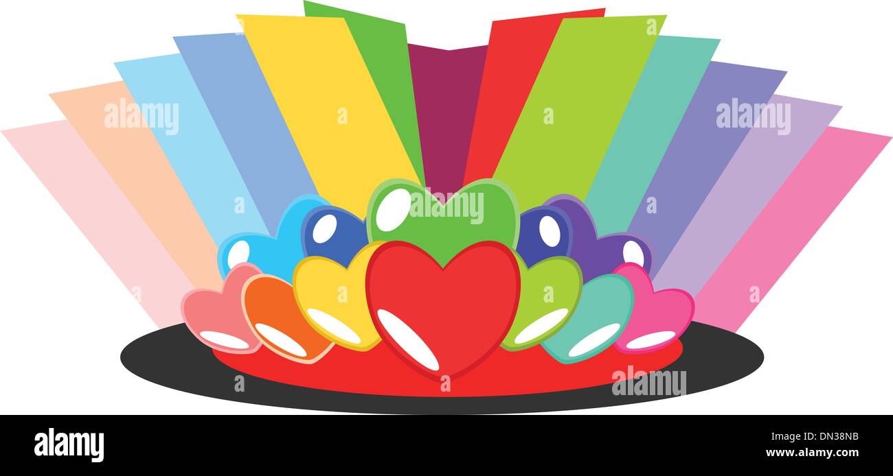 Rainbow heart vector Stock Vector Image & Art - Alamy