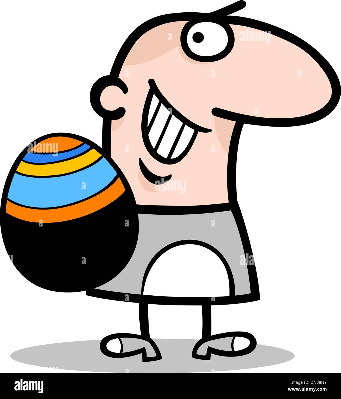 man in easter bunny costume cartoon Stock Vector