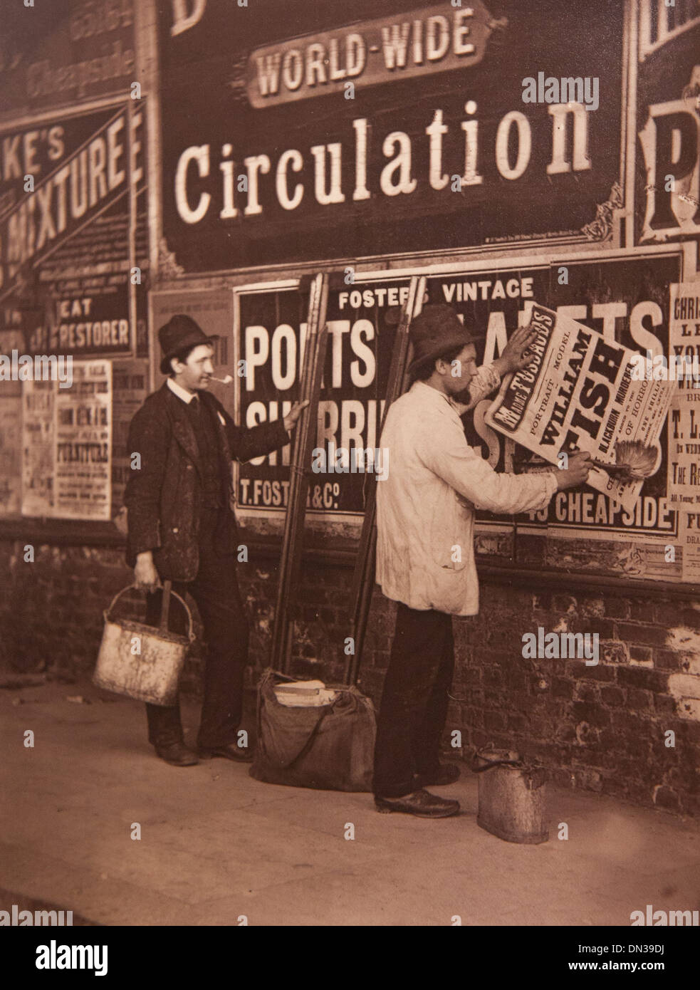 Photograph showing 'Street advertising' in the Street Life in London book Stock Photo