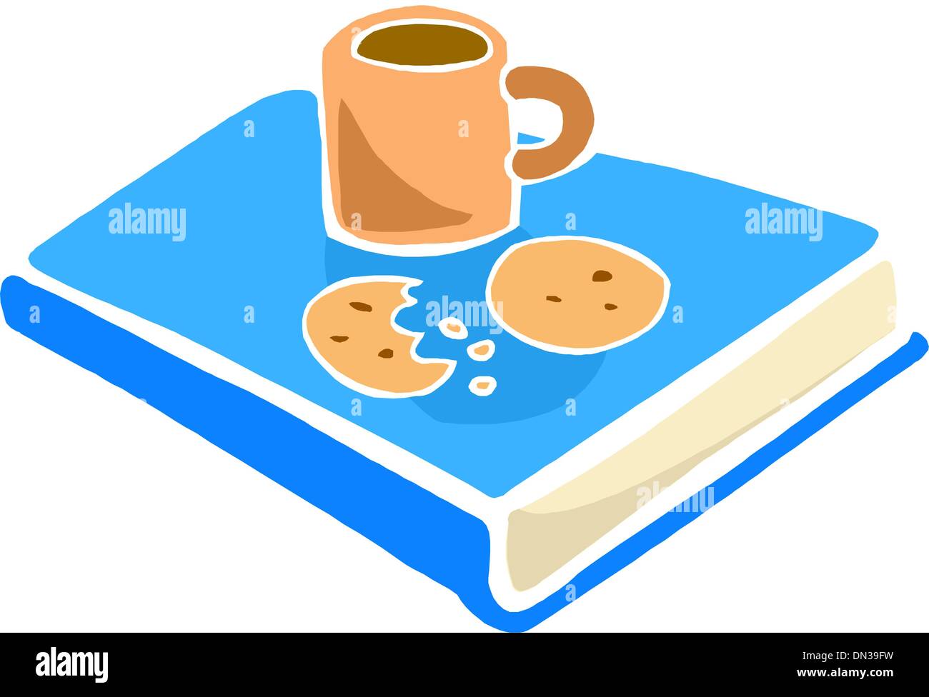 The book and cup from coffee Stock Vector