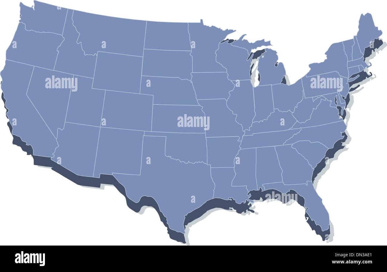 Vector Map Of The United States Of America Stock Vector Image Art Alamy Vector Map Of The United States Of America DN3AE1