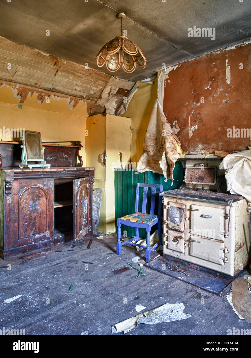 Interior of Abandoned Croft House, North Uist Stock Photo Alamy
