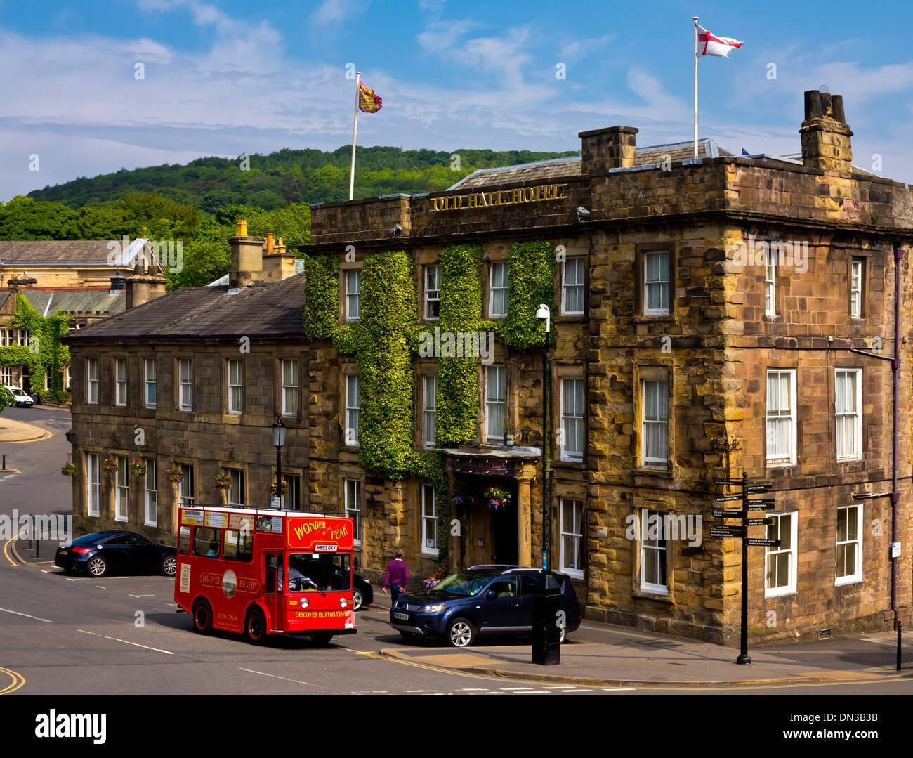 The Wonder of The Peak electric tram in Buxton Derbyshire UK converted from an Electricar milk float and now a tourist vehicle Stock Photo