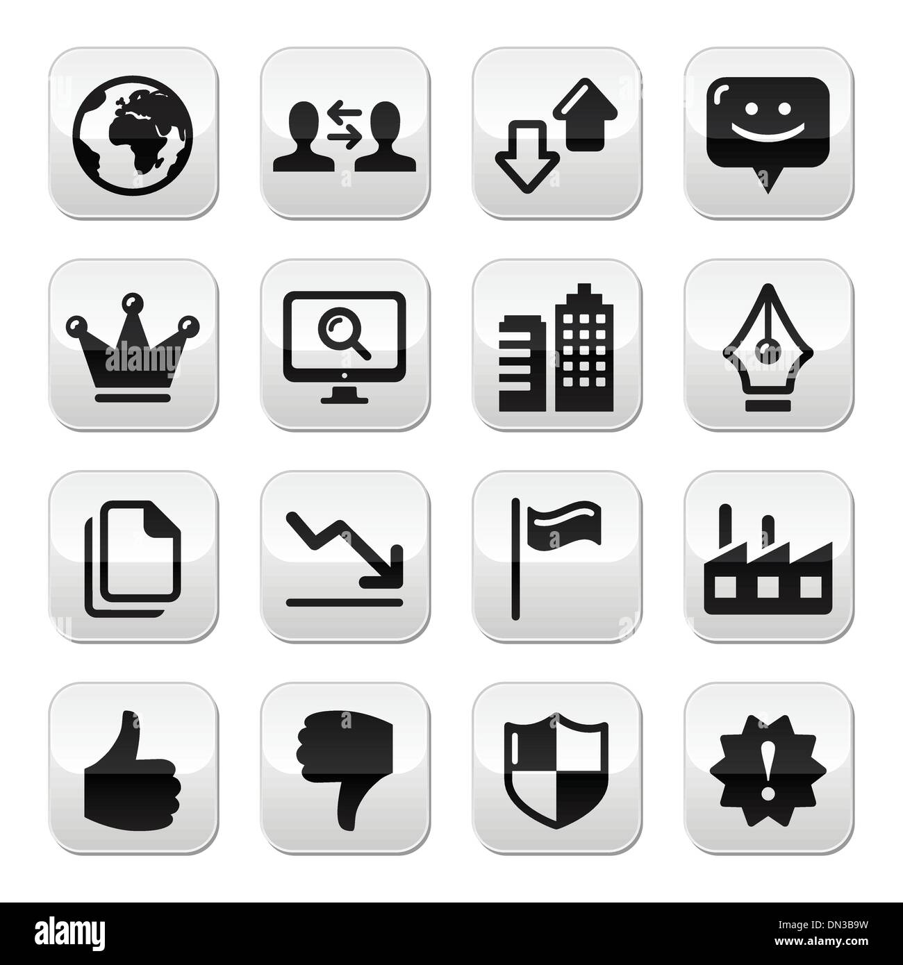 Web internet grey buttons set - vector Stock Vector Image & Art - Alamy
