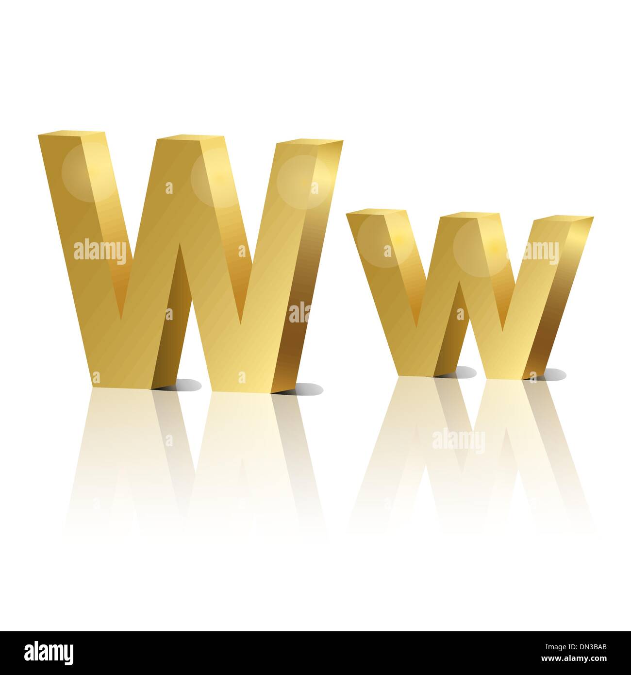 Golden letter W Stock Vector Image & Art - Alamy