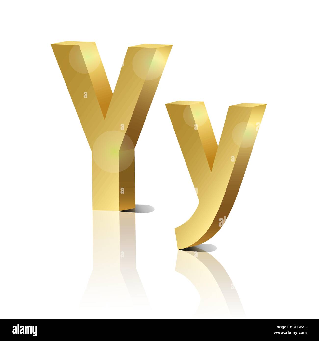 Golden letter Y Stock Vector