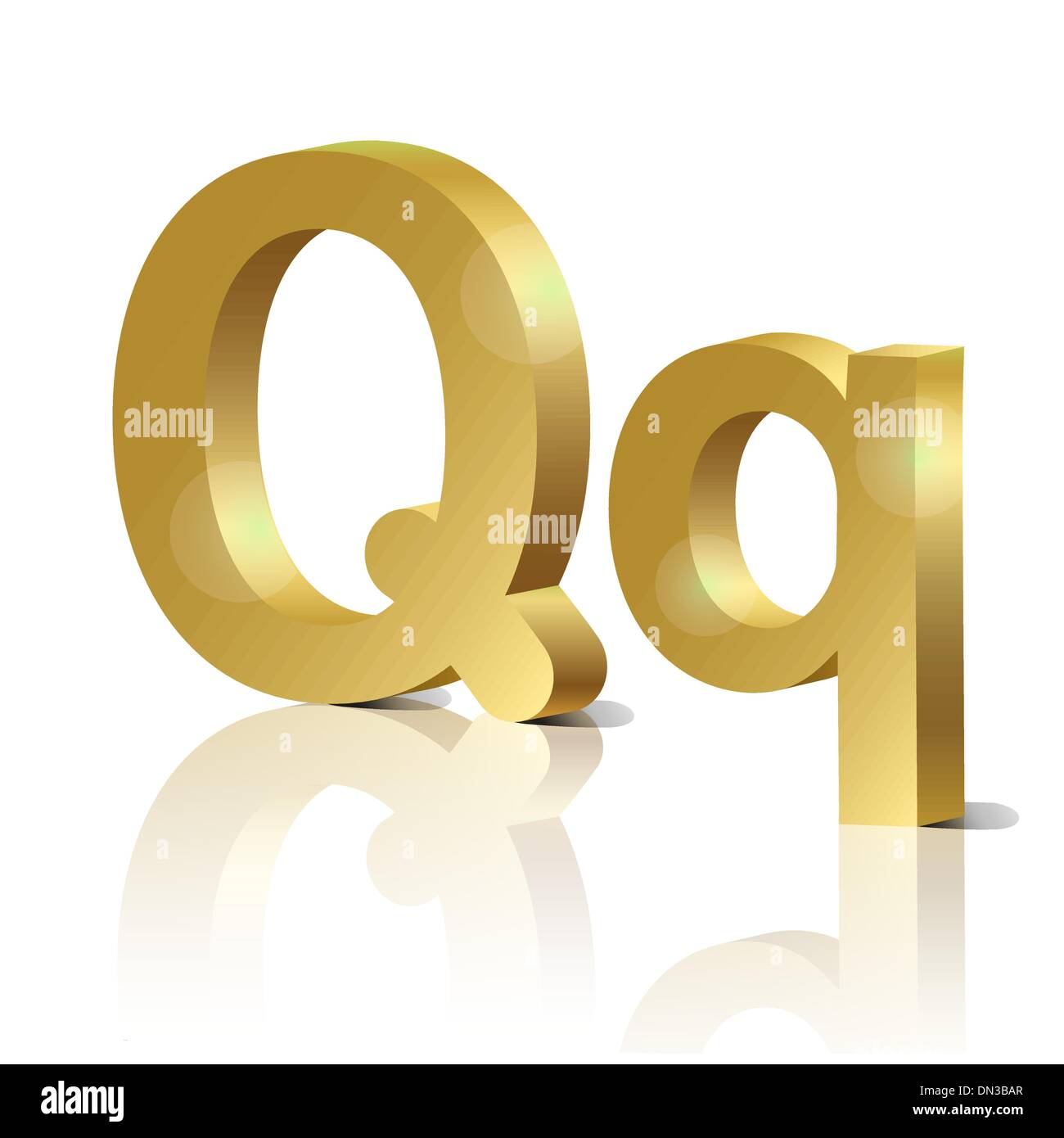 Golden letter Q Stock Vector