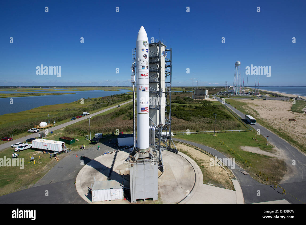 Space LADEE Ready for Launch NASA's Wallops Flight Facility on Wallops Island, Virginia Stock Photo