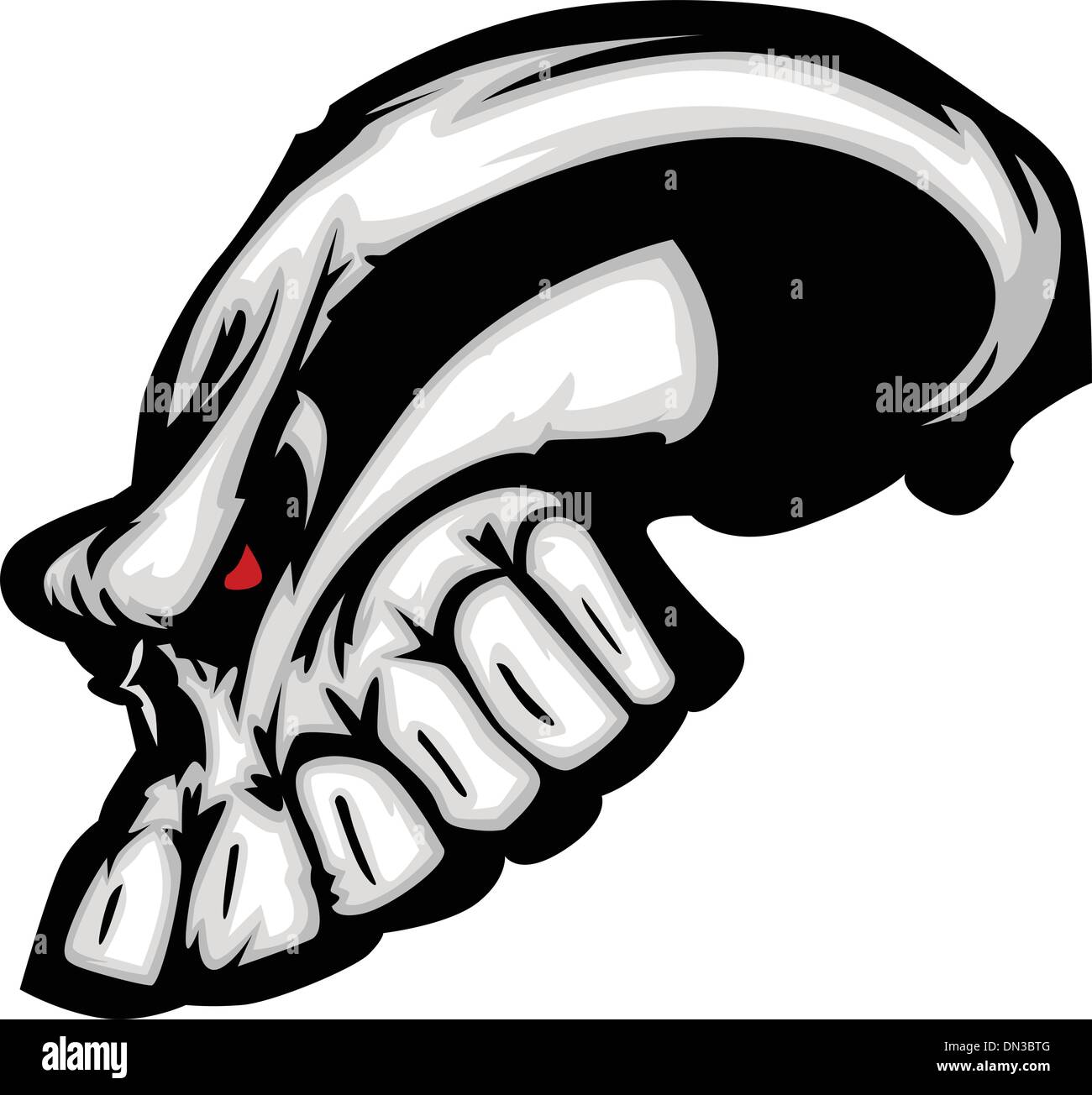 Skull Cartoon with Red Eyes Vector Image Stock Vector