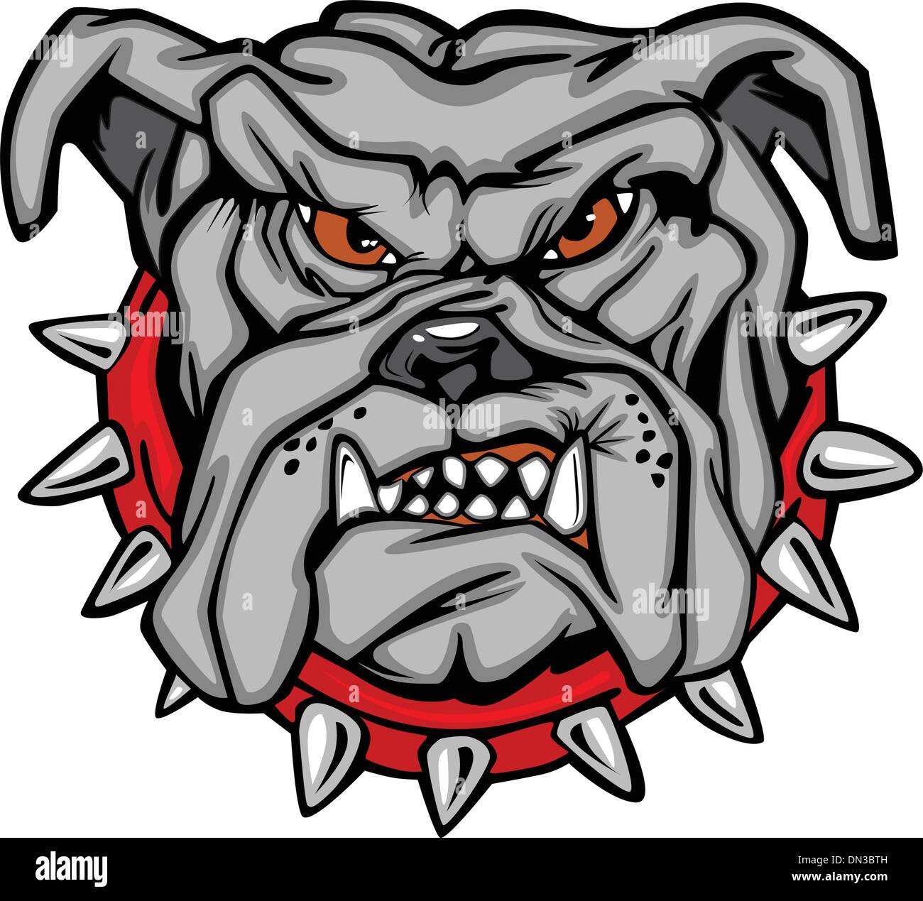 Bulldog Cartoon Face Vector Illustration Stock Vector
