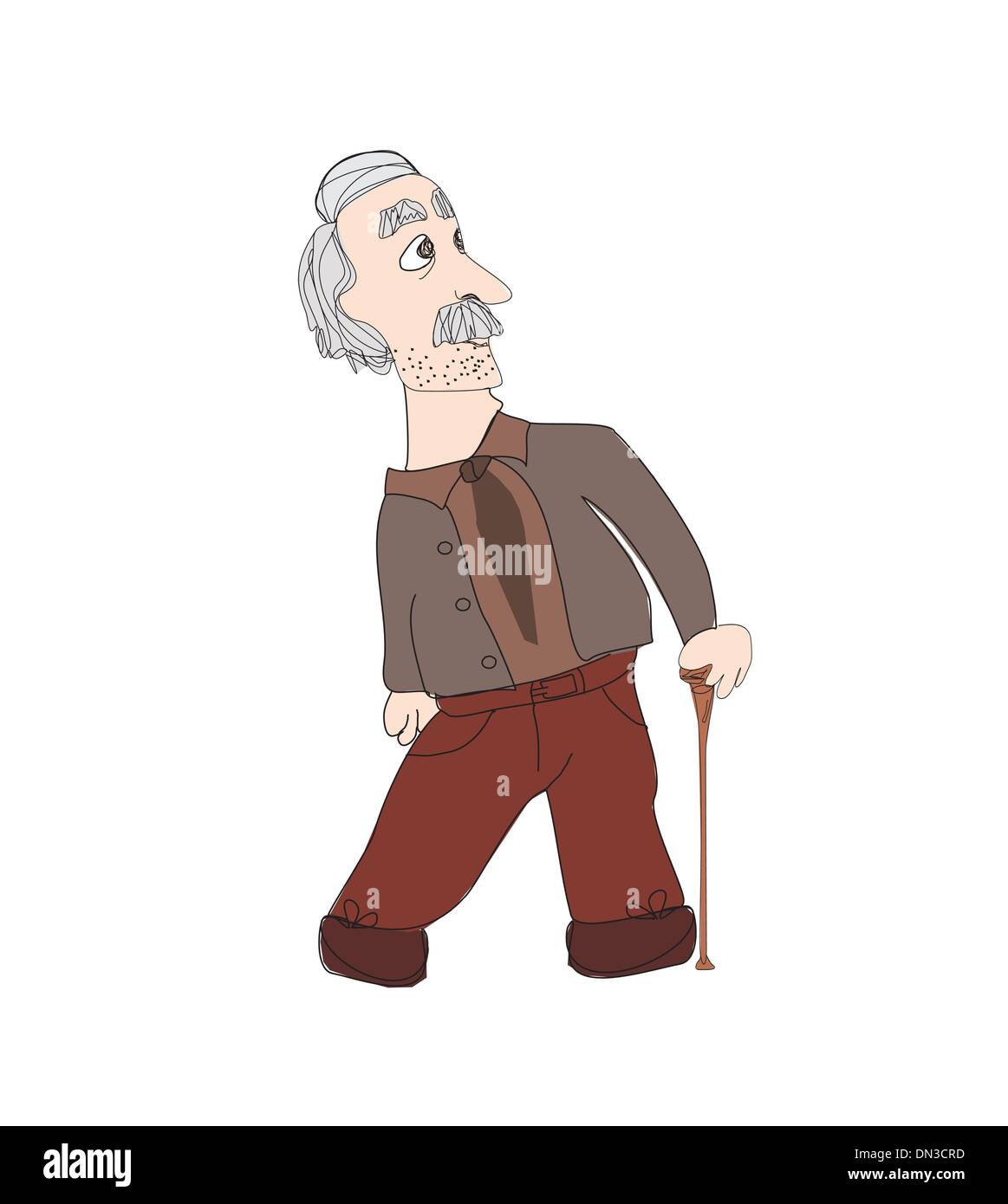 The old man on a white background, vector Stock Vector