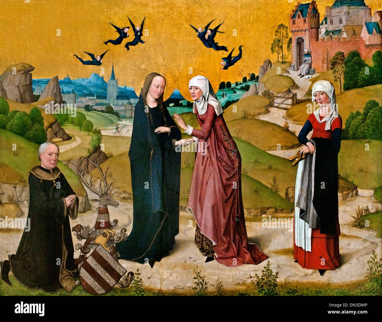 Heimsuchung Mariae  - visitation Mary Master of the Life of the Virgin 1460-90 German Koln Cologne Germany Stock Photo