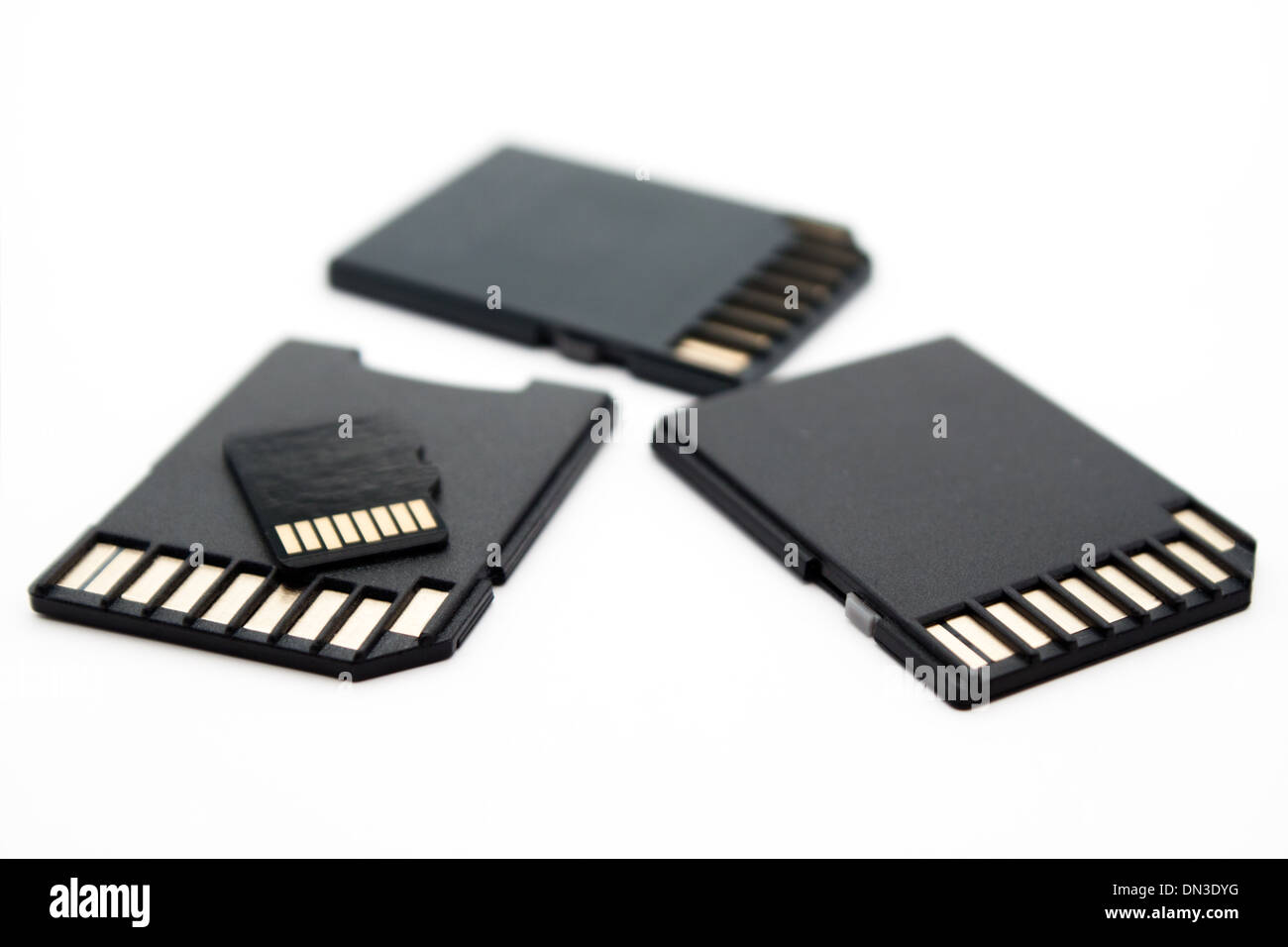Different size memory cards on white background Stock Photo Alamy