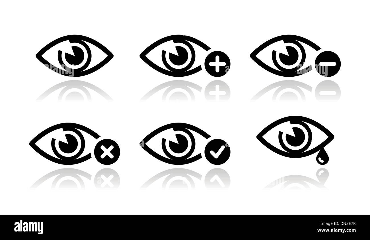 Eye sight icons set - vector Stock Vector