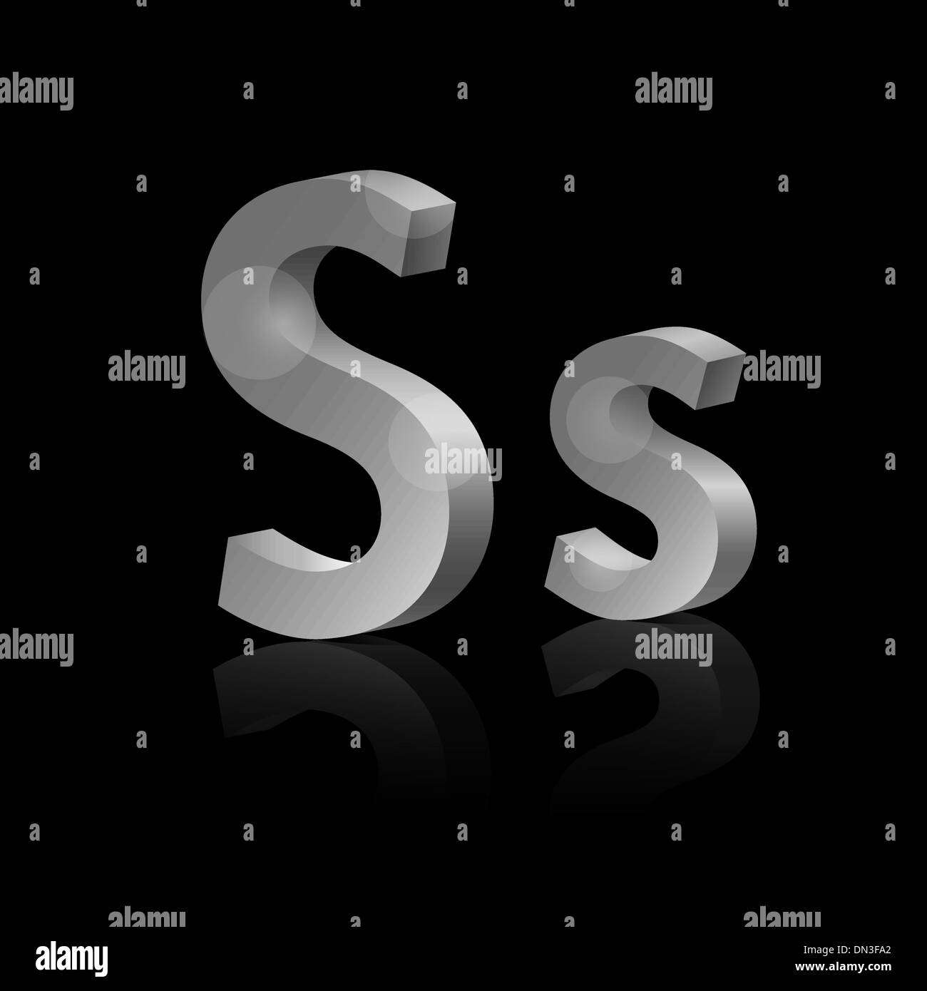 Metallic letter S Stock Vector