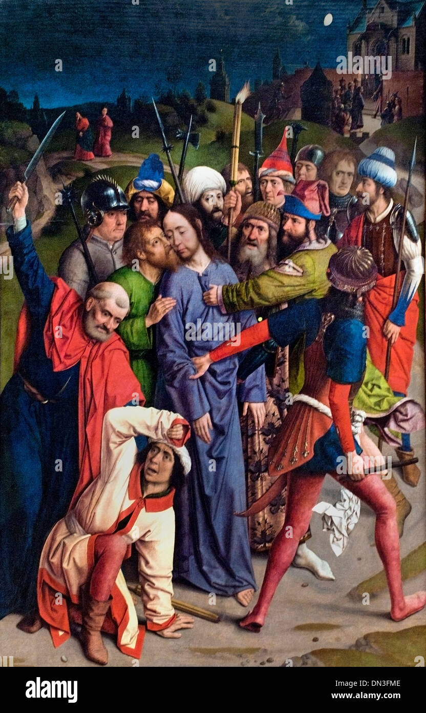 Arrest of Christ by Dirk Diedrick Dieric Bouts 1410-1475 Dutch Netherlands Dutch Netherlands Leuven Belgian Belgium Flemish Stock Photo