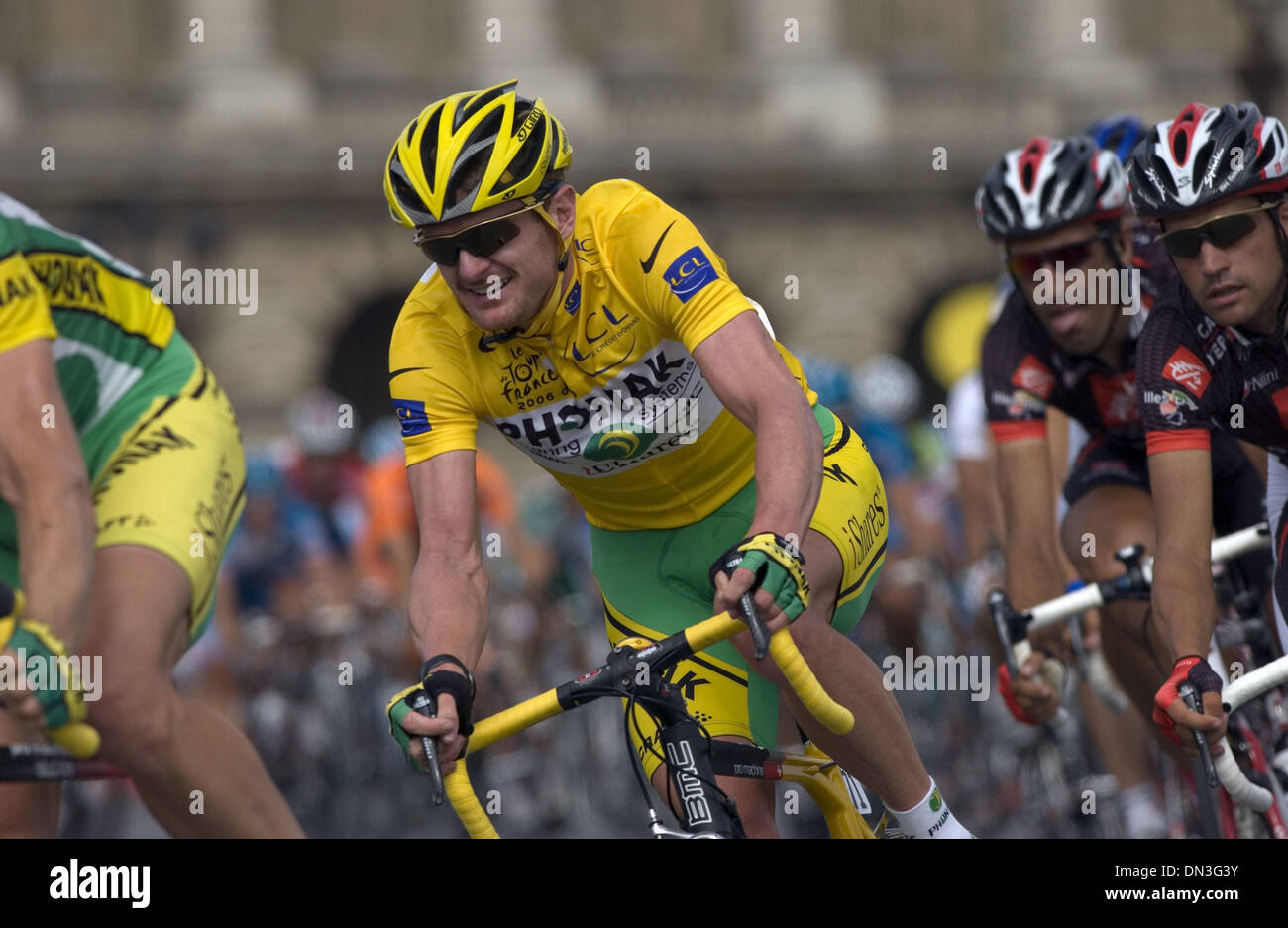 Jul 23, 2006; Paris, FRANCE; FLOYD LANDIS competing at the Tour De